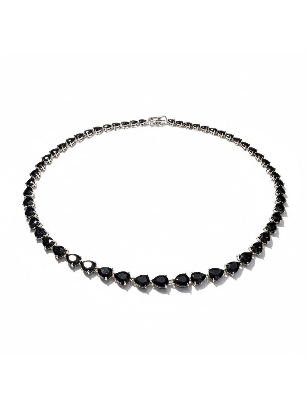 925 sterling silver dark blue pear stone necklace choker